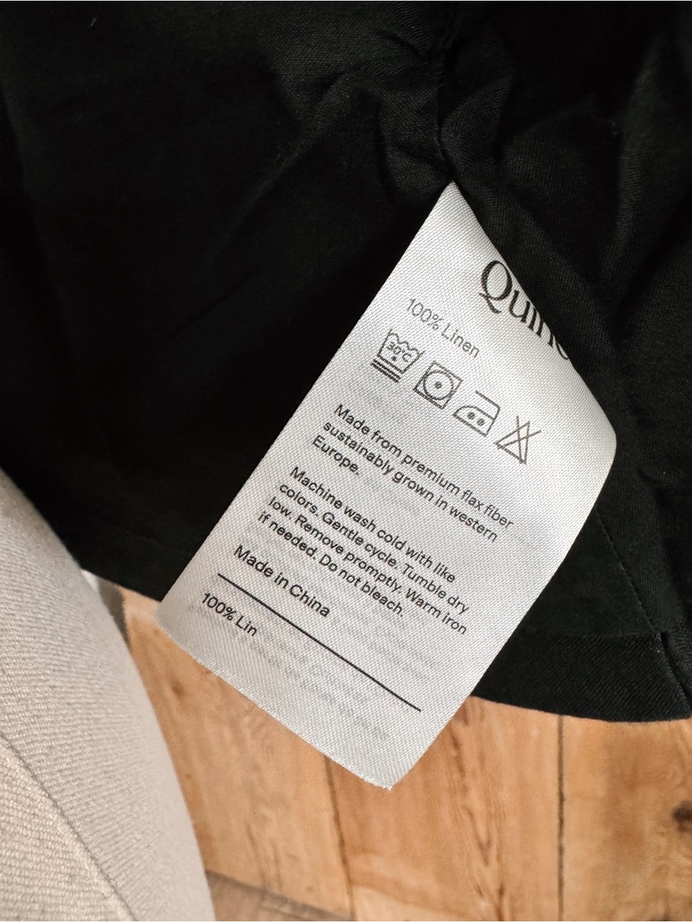 Sz L Quince Black 100% European Linen Relaxed Fit Button Up Vest NWT - Picture 5 of 9